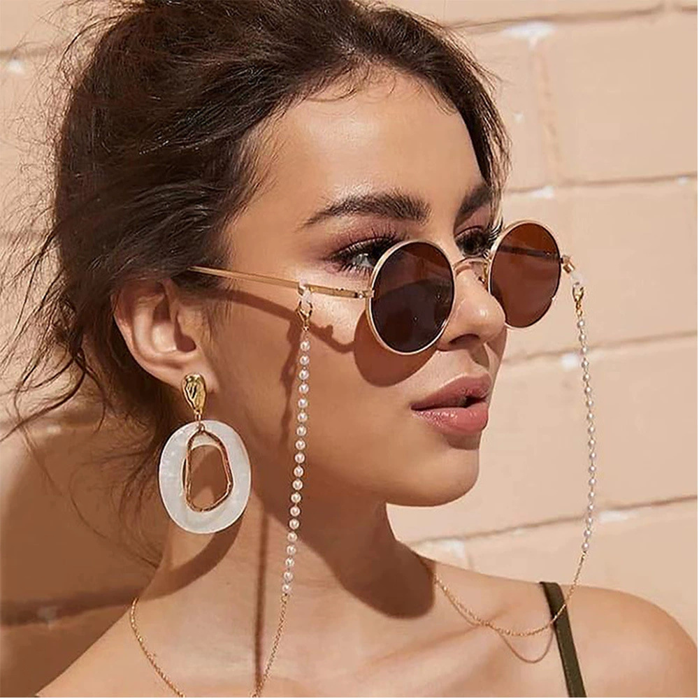 Sunglass Retainer Cord - 2025 眼鏡チェーン模造パールビーズトレンディな女性外カジュアルサングラスアクセサリーネックレスギフトマスク吊りロープ