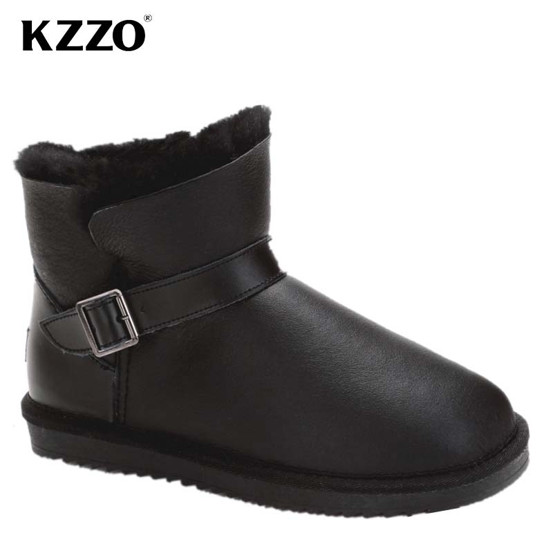 Espadrille Slip On - KZZO 2025 新しいメンズカジュアル本物のシープスキンレザー冬のスノーブーツ天然ウールの毛皮の裏地を暖かく保つ靴防水スリップオン