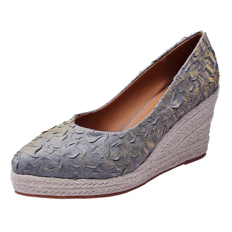 8cmヒール、サイズ34-42、通気性のある快適な花柄プリン - Espadrille Slip On のレビューと価格