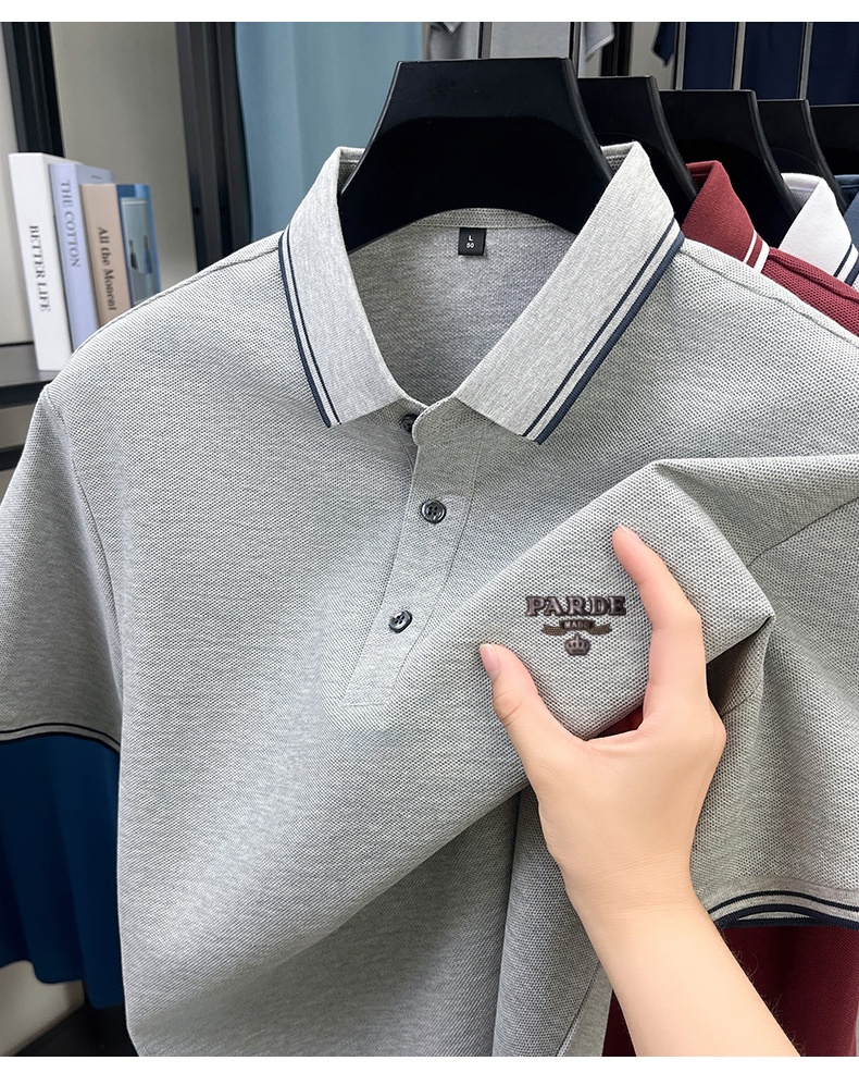 メンズ100%コットン鹿の子ポロシャツ半袖ストライプトリムカ - Polo Shirt Pique のレビューと価格