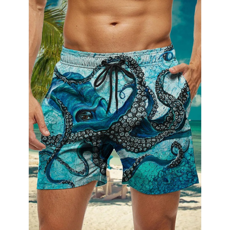 パイナップルオウムグラフィック水泳パンツ男性用海洋触手 3D - Trunks Board Surf のレビューと価格