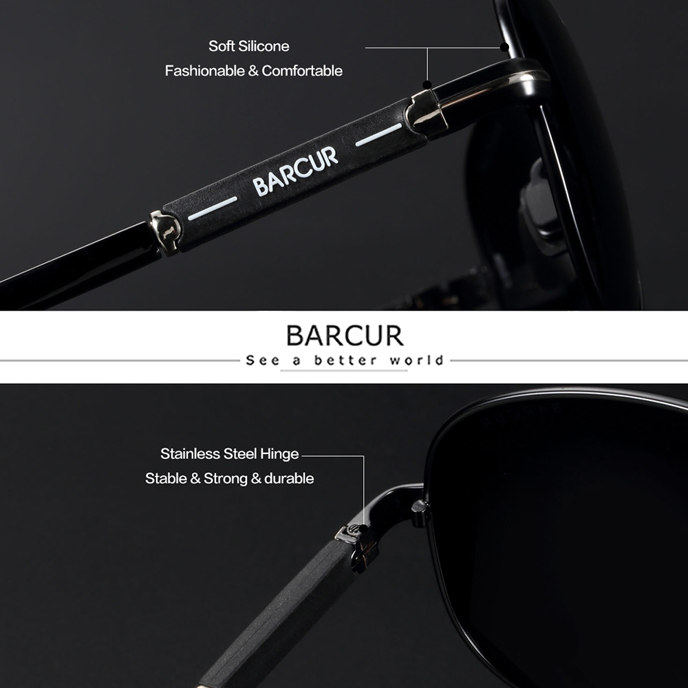 BARCUR 偏光メンズサングラスパイロットサングラス男性ア - Sunglasses Aviator Polarized のレビューと価格