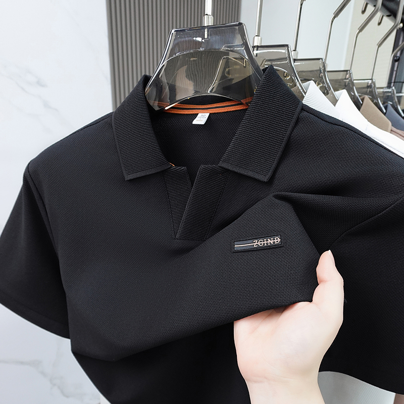 メンズ無地ピケコットンポロシャツ 半袖 ラペルカラー 通気性 - Polo Shirt Pique のレビューと価格