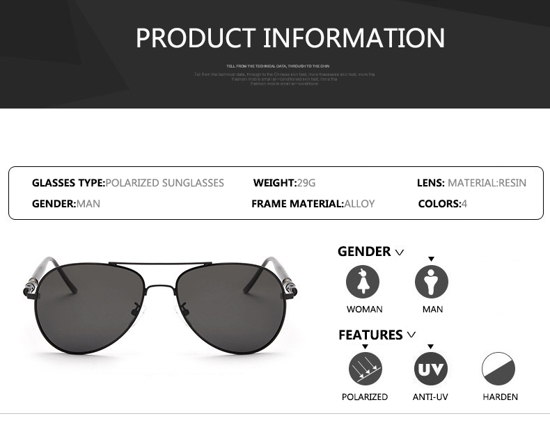 サングラス男性偏光ファッションクラシックパイロットサングラス - Sunglasses Aviator Polarized のレビューと価格