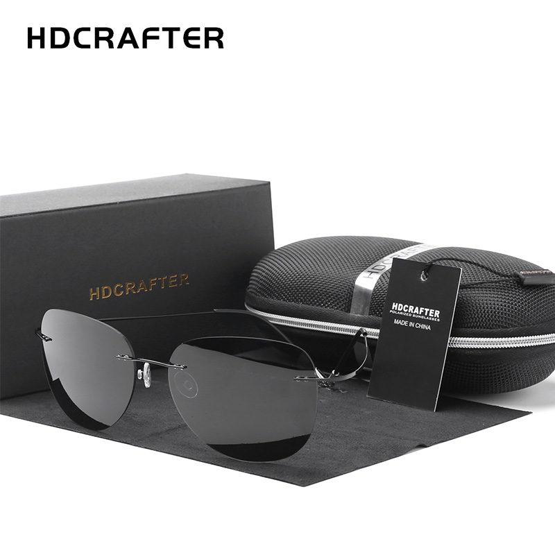 Hdcrafter-男性用チタン偏光サングラス、超軽量、パイ - Sunglasses Aviator Polarized のレビューと価格