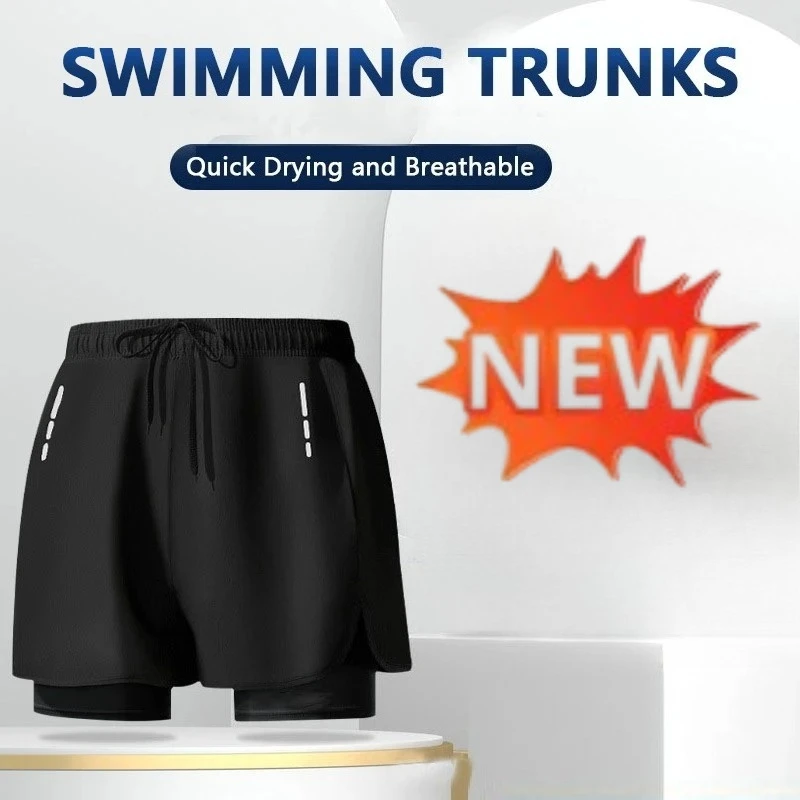 メンズ用2-in-1スイムトランクス。速乾性に優れたビーチシ - Swim Trunk Quick Dry のレビューと価格