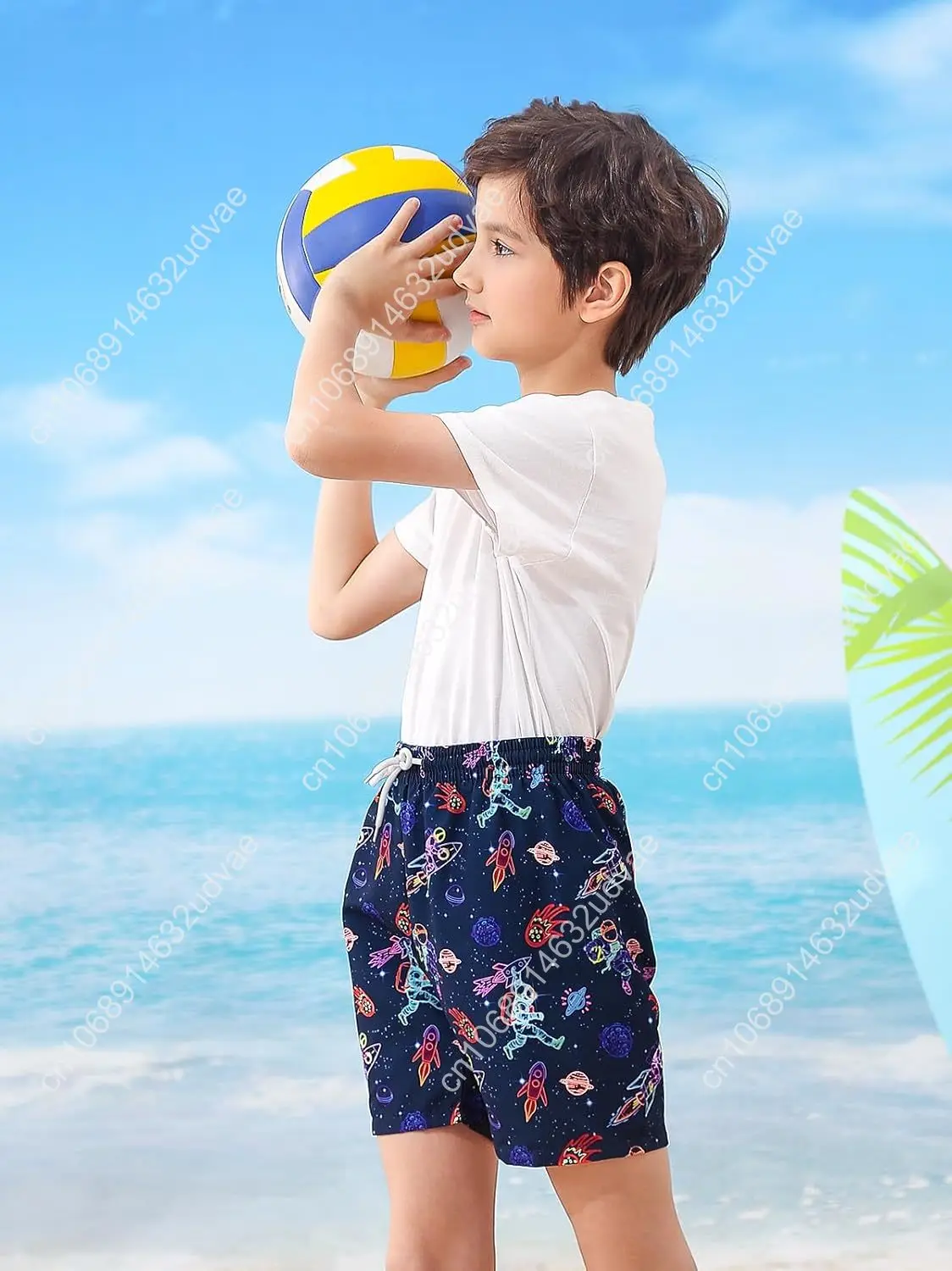 男の子用スイムトランクス、ボクサーパンツ型メッシュ裏地付き、 - Swim Trunk Quick Dry のレビューと価格