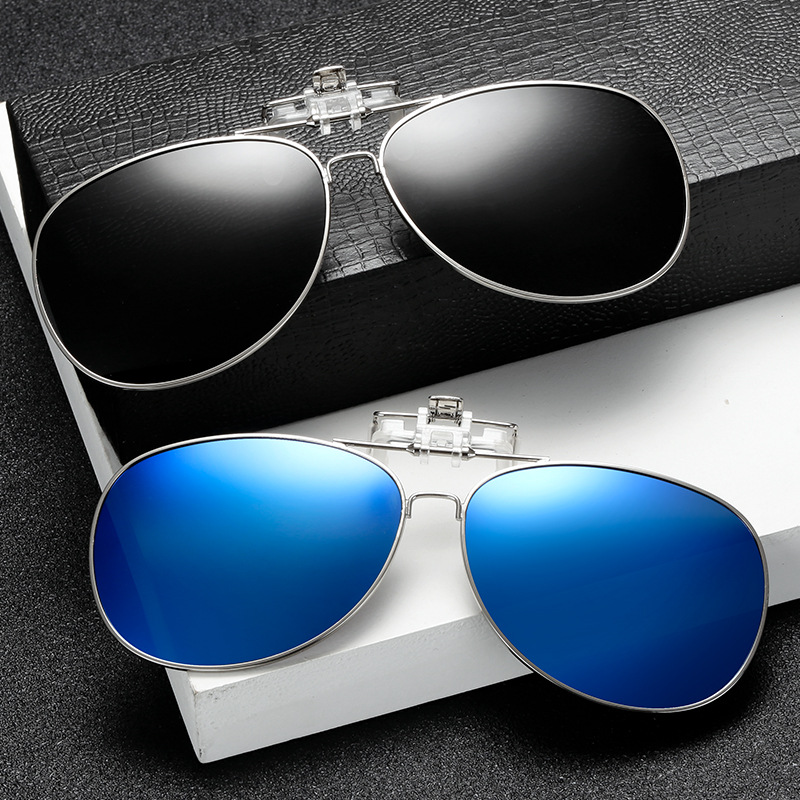 偏光レンズを使用したサングラス。クリップで簡単に装着可能。夜 - Sunglasses Aviator Polarized のレビューと価格