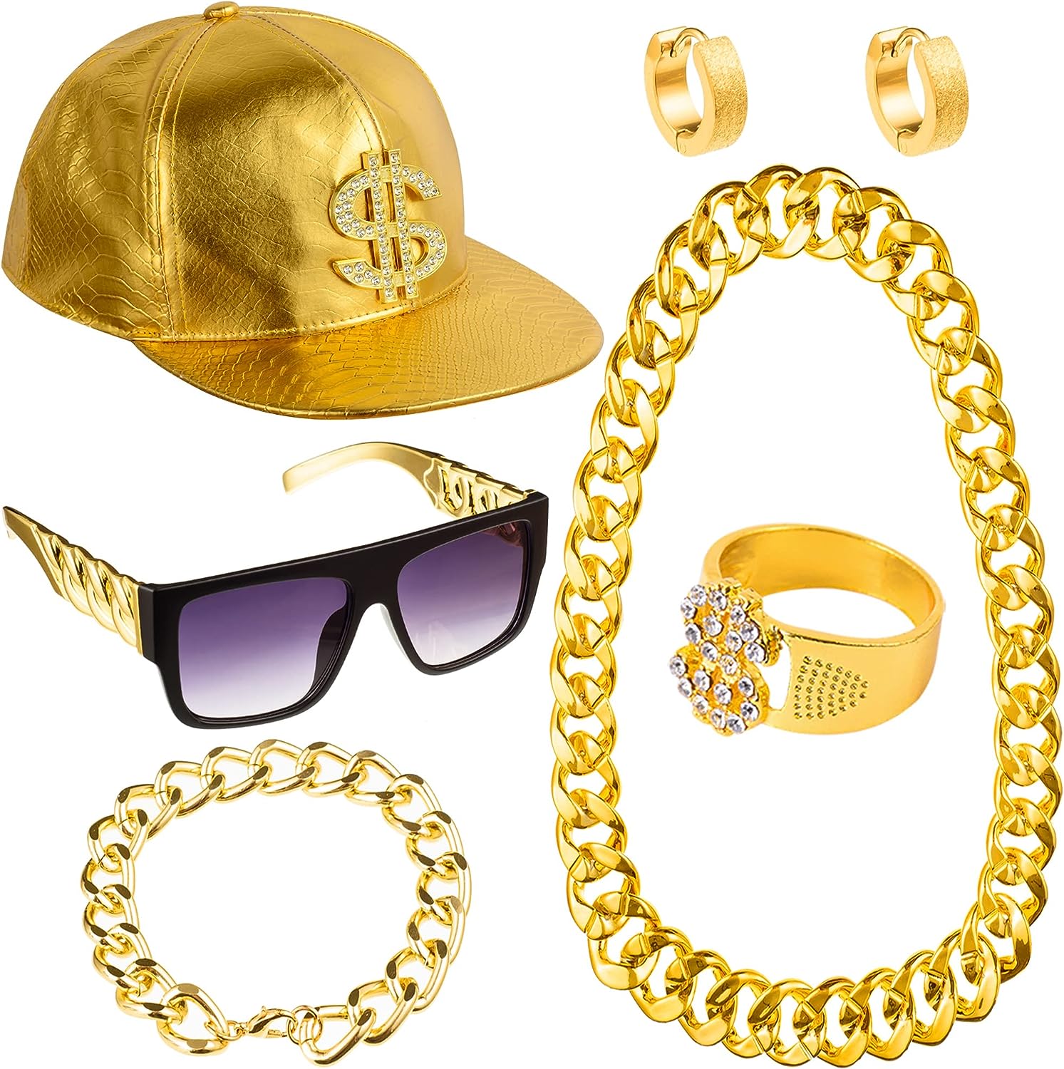 Pesenar-ヒップホップコスチュームキット,金メッキの金 - Sunglass Retainer Cord のレビューと価格